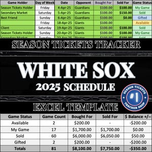 White Sox Spielplan | Saisonkarten-Tracker
