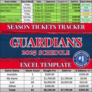Guardians Stundenplan | Saisonkarten-Tracker