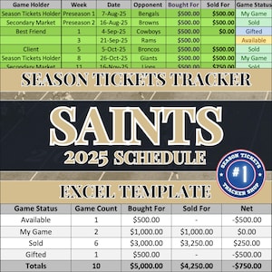 Heiligen Spielplan | Saisonkarten-Tracker