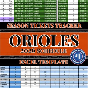 Calendario de los Orioles / Rastreador de abonos de temporada imagen 1