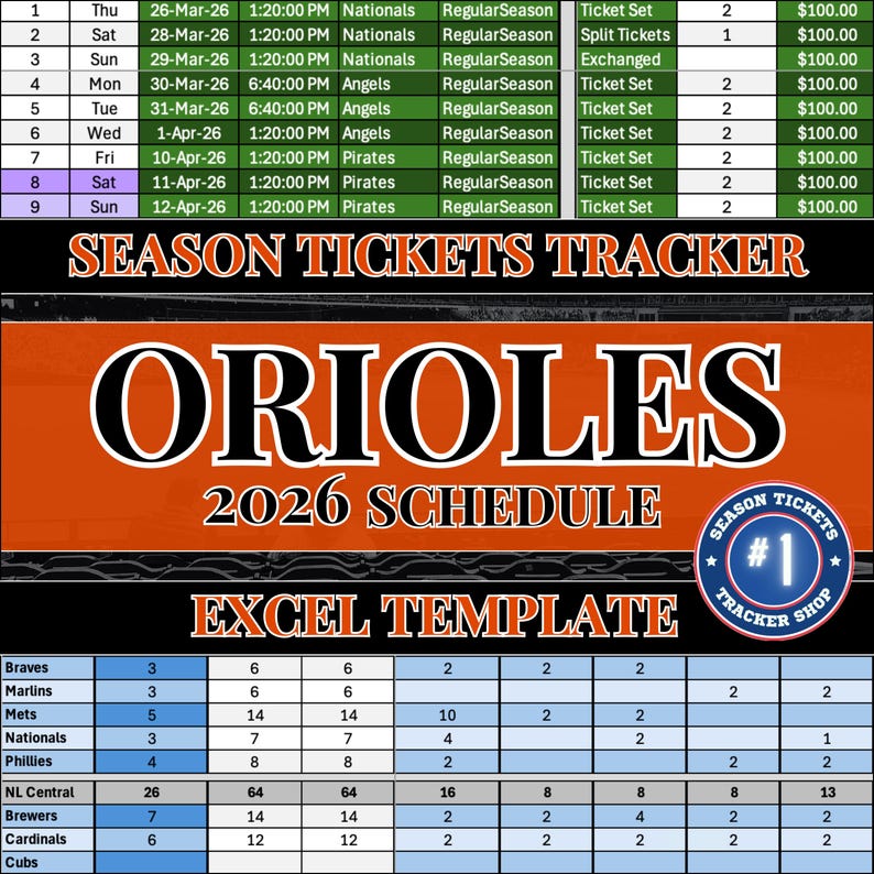 Calendario de los Orioles / Rastreador de abonos de temporada imagen 1