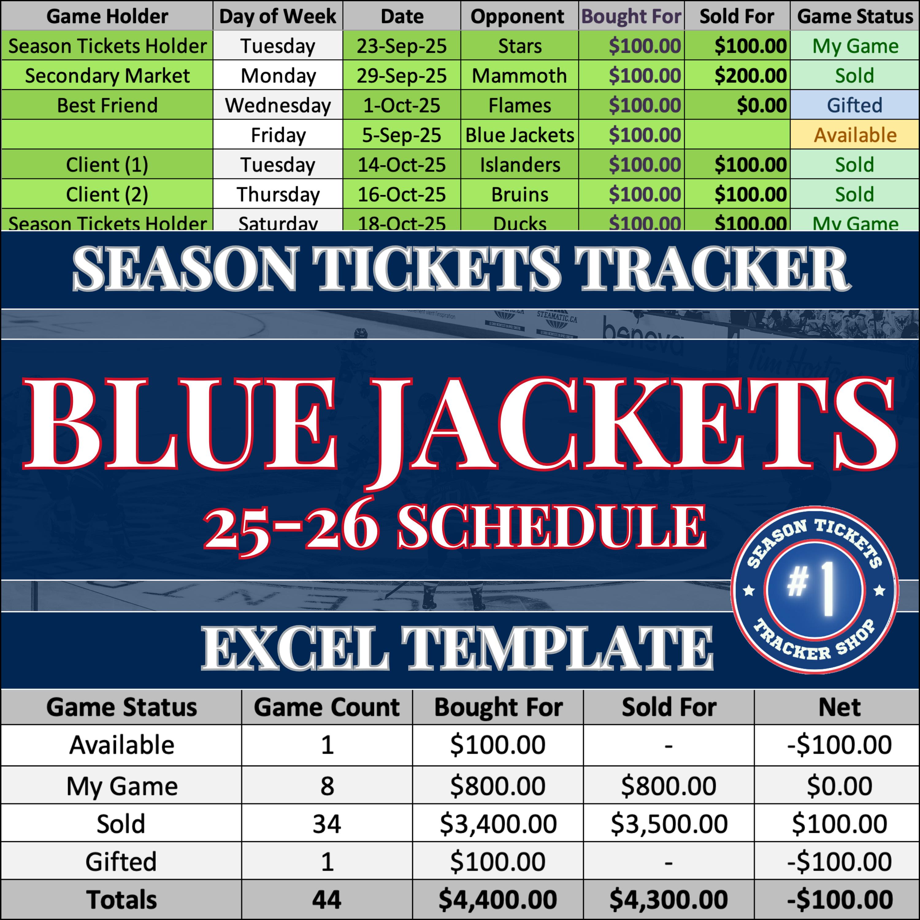 Blue Jackets Schedule Season Tickets Tracker UK