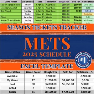 Mets Stundenplan | Saisonkarten-Tracker