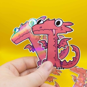 D&D Drachen und Würfel Aufkleber Set - Süße Silly Dungeons und Dwagons DnD TTRPG Vinyl Aufkleber - WhollyWild