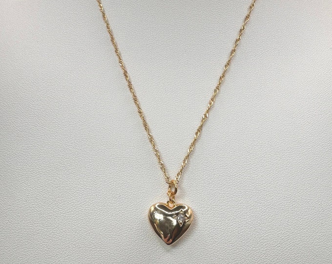 Golden Heart Pendant Necklace
