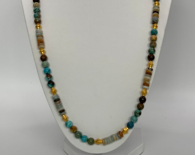 Earth and Ocean Harmony Natural Turquoise Necklace
