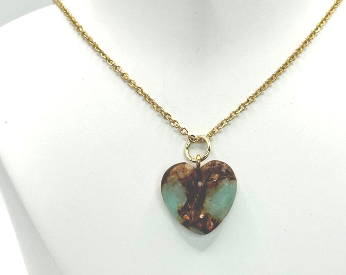 Assembled Bronzite and Aqua Terra Jasper Pendant