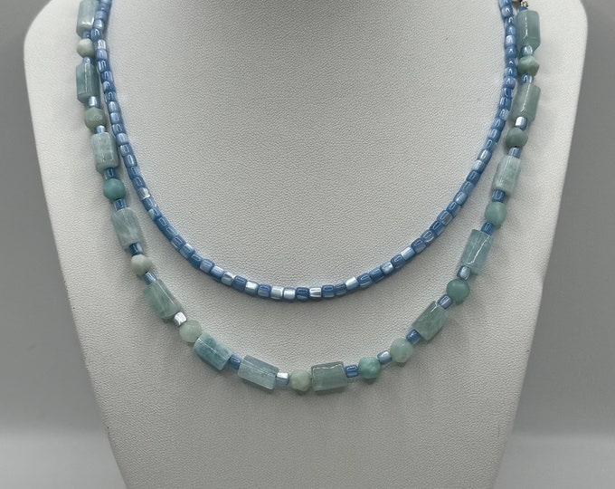 Aquamarine Multi-strand Necklace.