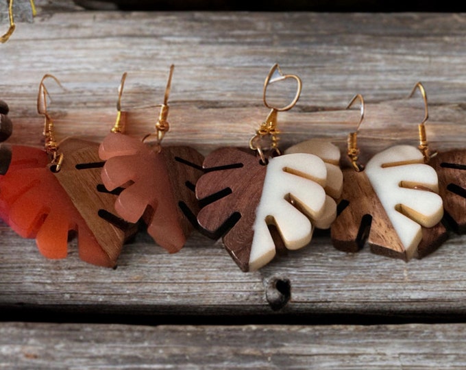 Tropical Monstera Delight Earrings