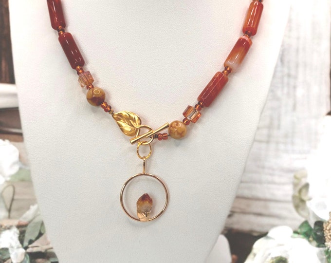 Autumn Citrine Elegance Necklace.”