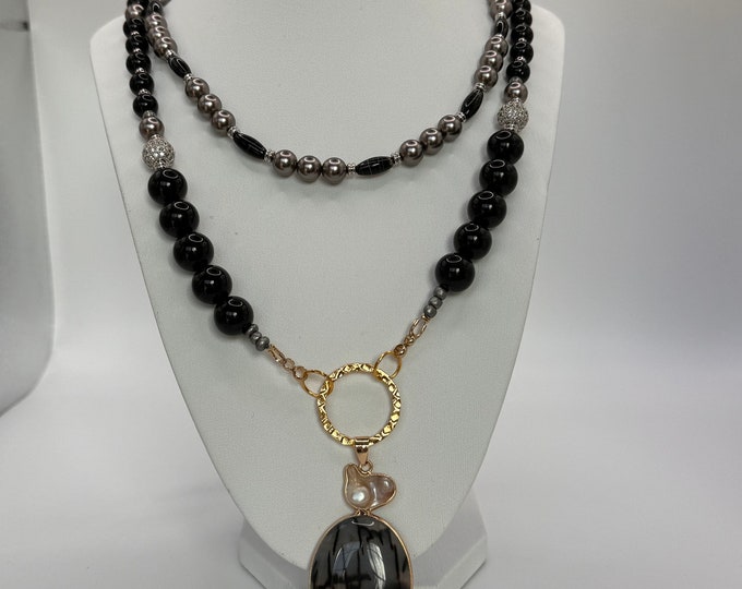 Midnight  Pearl Whispers  Necklace