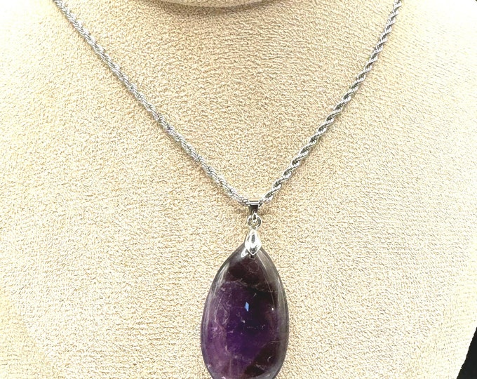 Amethyst Teardrop Necklace