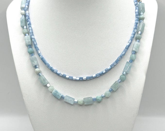 Aquamarine Multi-strand Necklace.