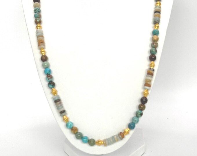 Earth and Ocean Harmony Natural Turquoise Necklace