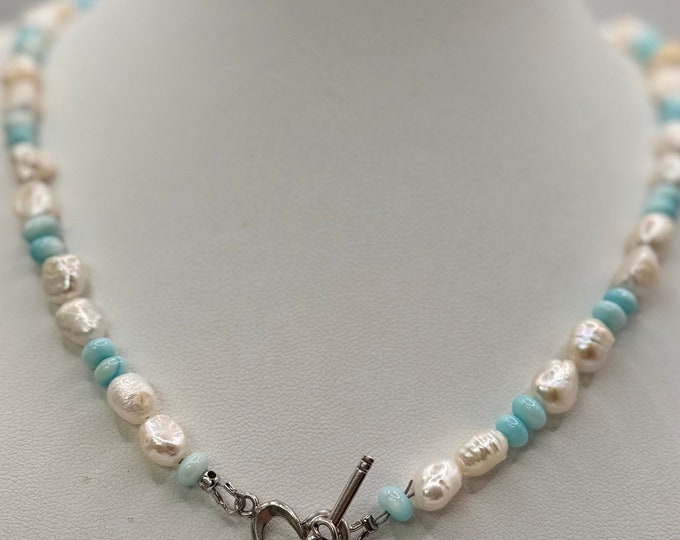 Coastal Heartbeat Pearl Necklace