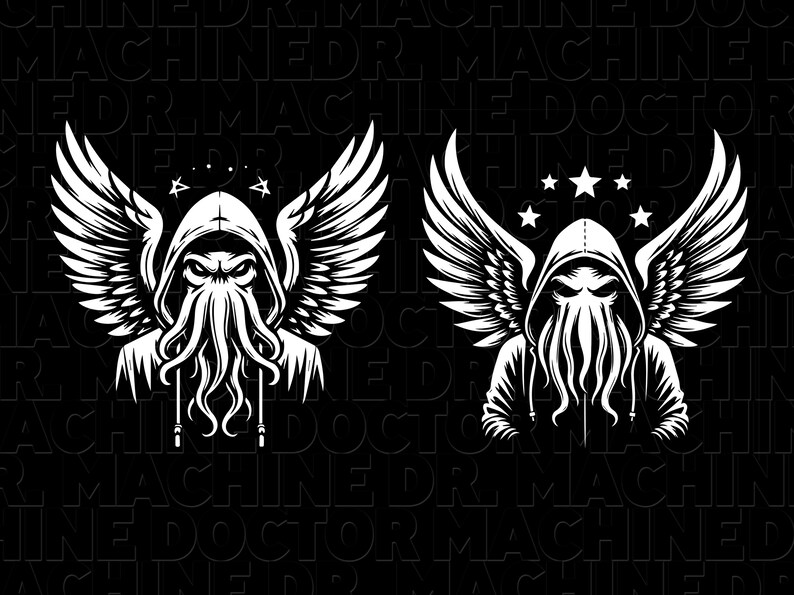 Cthulhu SVG Bundle #3. 10 Cthulhus Texting in Hoodies & Headphones ...