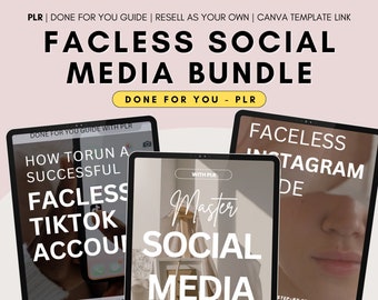 Produtos digitais PLR com direitos de revenda mestre para vender no Etsy, MRR Done For You Faceless Social Media, Instagram, Tiktok, PLR Planner