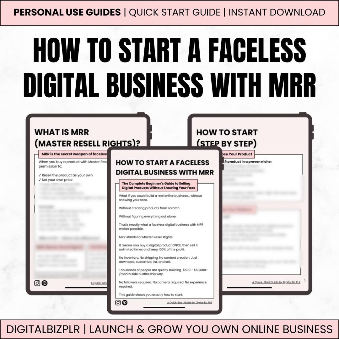 Faceless Digital Business MRR Guide | How to Start | Resell Rights ...