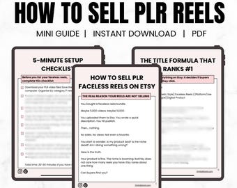 How to Sell Faceless Reels on Etsy Guide | PLR MRR Digital Products | Etsy Seller Guide | Faceless Marketing | Sell Digital Products PDF