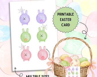 Happy Easter Bunny Card, Printable Easter Greeting (Digital Download)