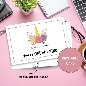 Você é único, cartão de unicórnio, unicórnio para impressão, cartão trocadilho, cartão inspirador, cartão de felicitações para impressão, cartão de aniversário de unicórnio, unicórnio