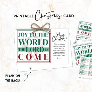 Joy To The World, religiöse Weihnachtskarte, druckbare Weihnachtskarte, druckbare Weihnachtspostkarte, Weihnachtskarte, Weihnachtsgeschenkanhänger