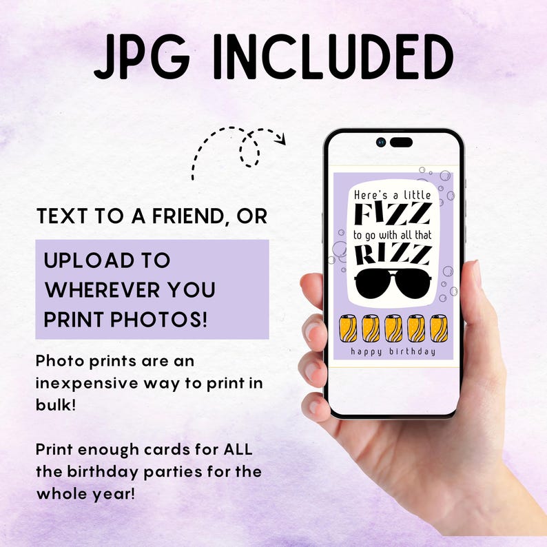 Funny 'rizz & Fizz' Soda Birthday Card (printable) - Etsy