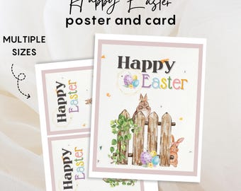 Easter Bunny Art Print: Vintage Easter Poster & Card (Digital Download)