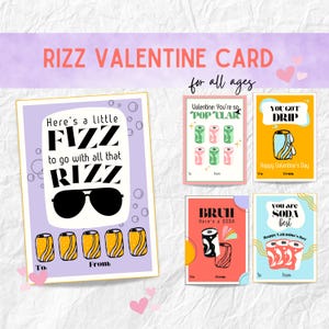 Rizz Valentine, Soda Pop Valentines, Lustige Slang Valentinstag, Valentinstag für Fünftklässler, Valentinstag, Valentinstag, Klassenzimmer Valentinstag