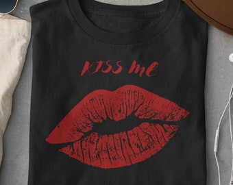 Camiseta Big Kiss, camiseta Kiss Lipstick, camiseta Big Kiss, camiseta Red Lips, regalo de camiseta Kiss, kiss t shirt camisa beso, labios