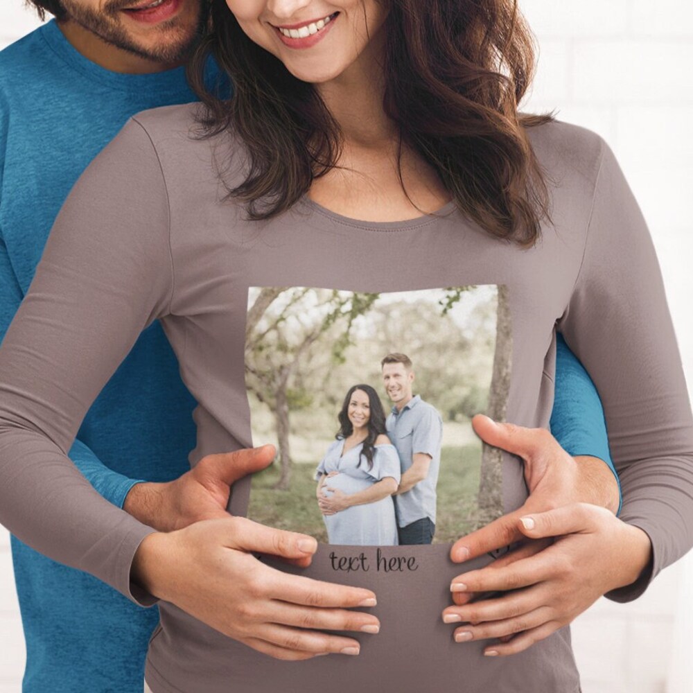 Custom Photo Long Sleeve, Custom Photo Gift Long Sleeve, Custom Photo Long Sleeve, Family Matching Long Sleeve,Pregnant Matching Long Sleeve Aurateestyle