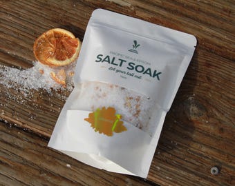 Orange Sea Salt Soak – Organic Ingredients, Handmade Bath Gifts (16oz)