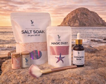 Luxury Spa Gift Set | Organic Salt Soak, Clay Mask, Goddess Oil