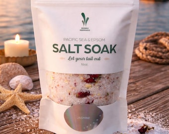 Jasmine Bath Salt Soak – Pacific Sea, Epsom & Himalayan, 16oz