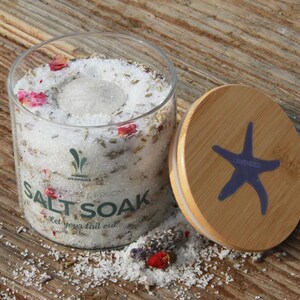 Bath Salt - Bath Gifts - Bath Soak - Salt Soak - Himalayan Bath Salt - Lavender Bath Soak - Self Care - Glass Jar with Bamboo Lid
