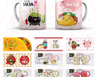 Modèles d'amour mexicains Petits amis Couples Dups Amoureux Tasses de la Saint-Valentin Sublimation