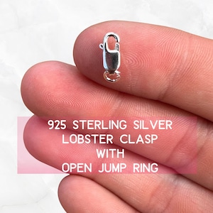 Sterling Silver Lobster Clasp Open Jump Ring Jewelry Making Gold Filled Clasp Jump Ring Spring Clasp with Jump Ring Permanent Jewelry Clasp