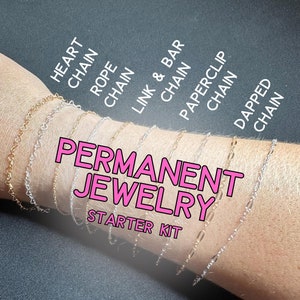 Permanent Jewelry Starter Pack Gold Filled Chain Sterling Silver Chain Wholesale Chain Jewelry Maker Supply Bulk Chain Forever Jewelry Kit