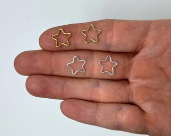 Star Charm Connector: 14k Gold Filled or Sterling Silver