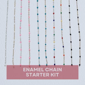 Enamel Chain Gold Filled Colorful Chain Sterling Silver Permanent Jewelry Starter Kit Enamel Rainbow Chain Pink Gold Filled Enamel Jewelry