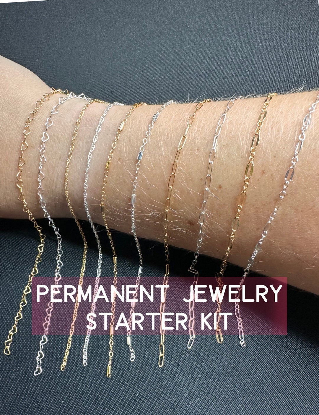 Permanent Jewelry Chain Starter Pack Gold Filled Chain Sterling Silver