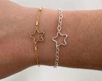 Star Connector Charm Gold Filled Star Dainty Charm Permanent Jewelry Connector Charm Star Sterling Silver Celestial Charm Forever Jewelry