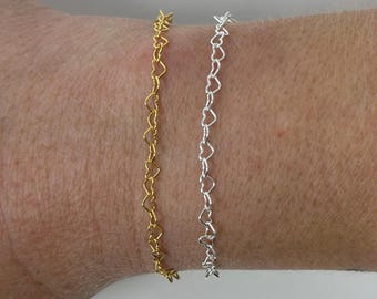 Heart Chain Wholesale Bubble: 14k Gold Filled or Sterling Silver