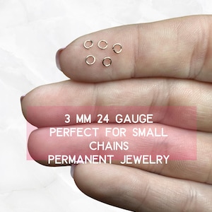Open Jump Ring Tiny 24g 3 mm: 14k Gold Filled or Sterling Silver