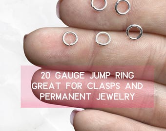Sterling Silver Jump Ring 20g Open Permanent Jewelry Jump Ring Gold Filled Open Jump Ring Jewelry Clasp Jump Ring Pack of Jump Rings Open