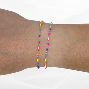 Bright Enamel Chain Gold Filled Chain Colorful Sterling Silver Chain Permanent Jewelry Chain Summer Jewelry Neon Chain Colorful Gold Chain