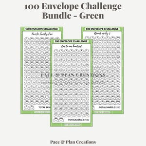 100 Envelope Challenge Bundle (GREEN) - Digital Download