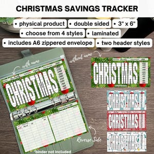 Christmas Savings Tracker | Physical Product | A6 Cash Envelope | Laminated