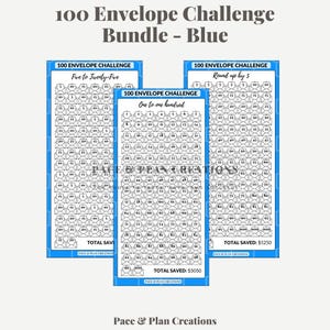 100 Envelope Challenge Bundle (BLUE) - Digital Download