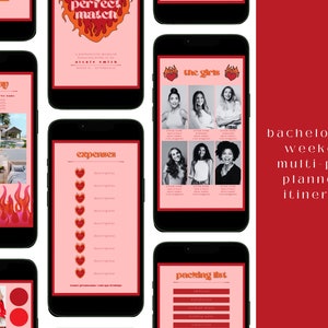 Bachelorette Party Itinerary + Weekend Planner | Perfect Match | Editable